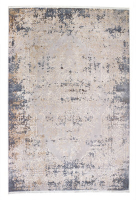 Blue Grey Abstract RugStain-Resistant RugLuxurious RugModern Rug For Bedroom& Dining Room-120Cm X 170Cm from B&Q