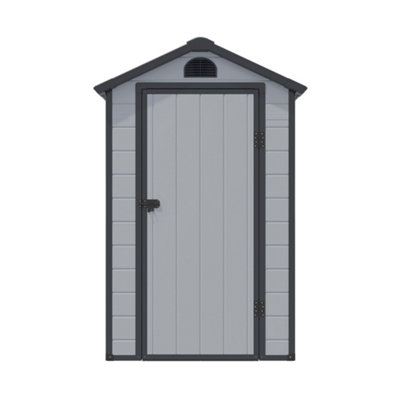 Cheshire 4 X 6 Single Door Apex Plastic Shed (Light Grey)-28656 