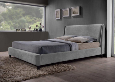 TL Beds Grey Fabric Finished Contemporary Styled Bed FrameKing Size 5Ft from B&Q