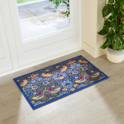 Artsy Doormats William Morris Strawberry Thief Indoor Washable Doormat 80X50Cm from B&Q