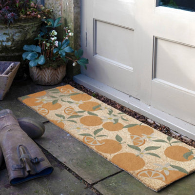 B&Q -  Orange Pattern Doormat (120 X 40Cm)