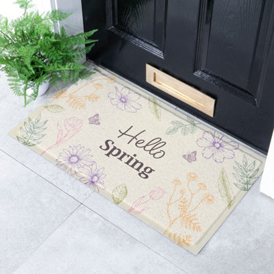 Artsy Doormats Hello Spring Doormat (90 X 60Cm) from B&Q