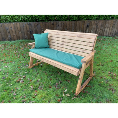 B&Q -  Traditional Three Seater Rocker With 1 X Winchester Cushion Green1 X Scatter Cushion Green & 1 X Fitted Cover