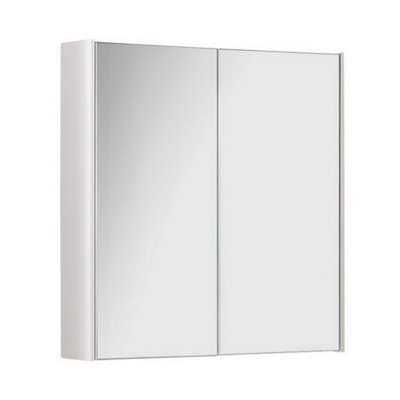 Clifton 600mm 2 Door Bathroom Mirror Cabinet- White Gloss- (Choice) from B&Q