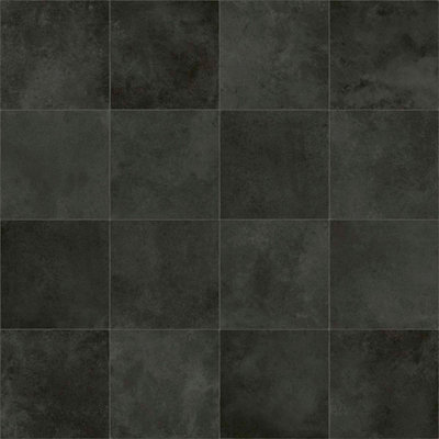  - Tile Effect Black Vinyl Flooring For LivingroomHallwayKitchen2mm Thick Cushion Backed Vinyl Sheet -2M(6'6") X 3M(9'9")-6M²