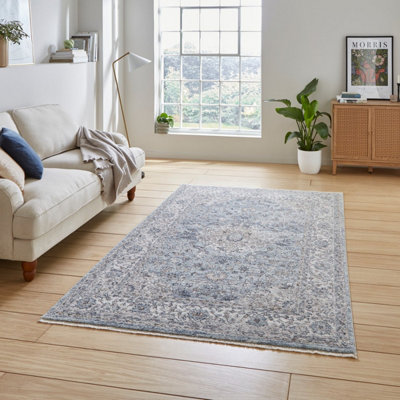 Green Traditional Bordered Floral 10mm Thick Stain-Resistant Rug For BedroomLiving Room& Dining Room-160Cm X 230Cm from B&Q