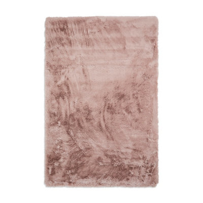 Rose Shaggy RugPlain Anti-Shed Rug With 80mm ThicknessModern Rug For Living Room& Dining Room-150Cm X 230Cm from B&Q