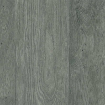 B&Q Modern Wood Effect Anti-Slip Vinyl Flooring For Home, Shops, Offices, 2.8Mm Thick Vinyl Sheet-1M(3'3") X 4M(13'1")-4M² Grey