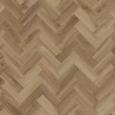 B&Q Colon 4643 Midsummer Oak Matte Wood Effect Glue-Down Luxury Vinyl Tile-Herringbone(2Mm Lvt) For Home (All Rooms)-Covers 3.34Sqm