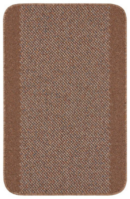 Brown Modern Plain Stain-Resistant Mat For Living RoomUtility RoomDining RoomBathroom & Kitchen -67Cm X 200Cm (Runner) from B&Q