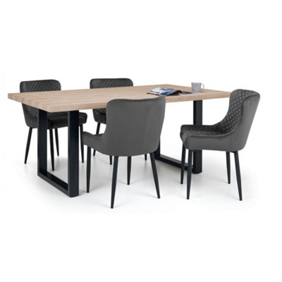 Ashfield Berwick Dining Table & 4 Luxe Grey Chairs from B&Q