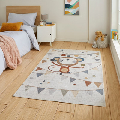 Multicolour Pictorial 40mm Thick Stain-Resistant Rug For BedroomDining RoomEasy To Clean Modern Rug-120Cm X 170Cm from B&Q