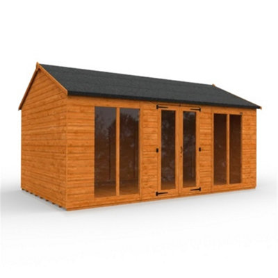 16Ft X 10Ft (4750mm X 2950mm) Horsforth Shiplap Full Pane Apex Retreat Summerhouse With 4 Windows