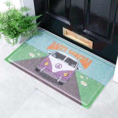 Native Natural Happy Campers Doormat (70 X 40Cm) from B&Q