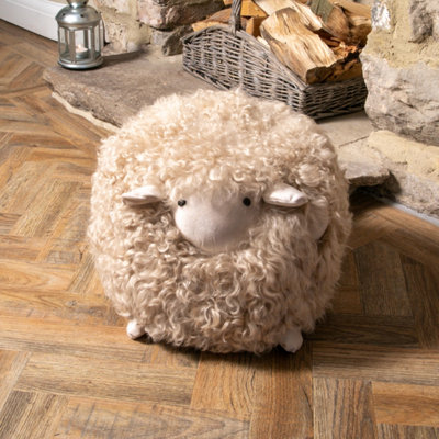 Native Natural Shearling Lamby Ball Childrens Stool from B&Q