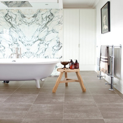  - Toledo D 585 Grey Stone Effect Anti-Slip Vinyl Flooring For KitchenBathroomLiving Room2.8mm Thick-5M(16'4") X 2M(6'6")-10M²