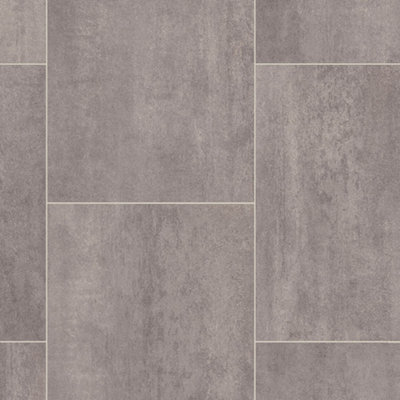 Stone Effect Grey Vinyl Flooring For LivingroomKitchen,3.8mm Thick Cushion Backed Vinyl Sheet-8M(26'3") X 4M(13'1")-32M² from B&Q