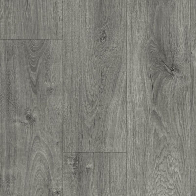 B&Q Wood Effect Flooring, Contract Commercial Heavy-Duty Vinyl Flooring With 3.8Mm Thickness-5M(16'4") X 4M(13'1")-20M² Grey