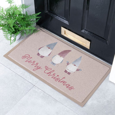 Native Natural Gnome Merry Christmas Outdoor Doormat 70 X 40Cm from B&Q