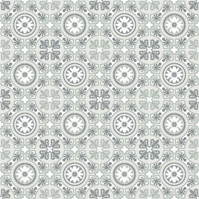 B&Q Grey/White Designer Vinyl Flooring For Livingroom, Kitchen, 2.7Mm Thick Cushion Backed Vinyl Sheet-1M(3'3") X 3M(9'9")-3M²