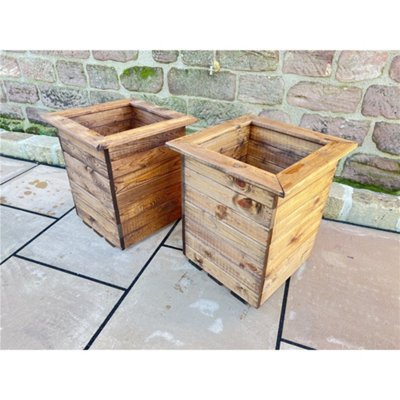 B&Q -  Traditional Large Windsor Wooden Planter X 2