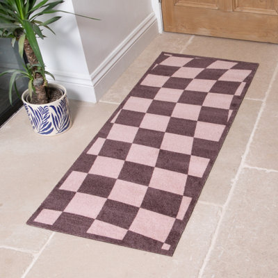 Artsy Doormats Wavey Checkerboard Indoor Washable Doormat from B&Q