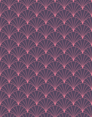 B&Q -  Eco-Friendly Purple Art Deco Arch Wallpaper
