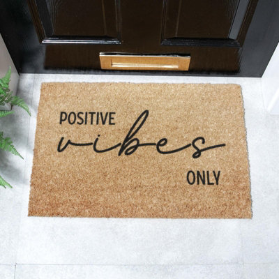 Artsy Doormats Positive Vibes Only Doormat (60 X 40Cm) from B&Q