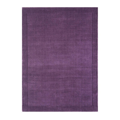 Plain RugWool Rug For Living RoomEasy To Clean Handmade Rug9mm Thick Purple Rug For Dining Room-120Cm X 170Cm from B&Q