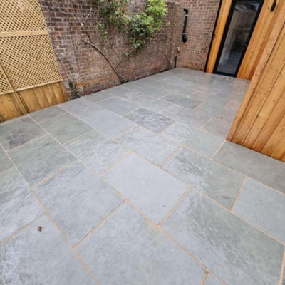 Stonewise Kota Blue Riven Limestone Paving Slabs 600X900mm,sawn Edged Natural Stone For Outdoor Landscaping ,pack Of 10 from B&Q