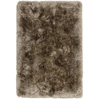 Handmade RugLuxurious Rug For BedroomEasy To Clean Dining Room RugSparkle RugTaupe Shaggy Rug-120Cm X 170Cm from B&Q