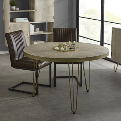 Worcester Light Gold Stylish Round Dining Table from B&Q