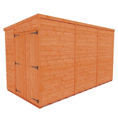 Horsforth 12 X 6 (3.53M X 1.75M) Windowless Wooden Tongue And Groove Pent Shed + Double Doors (12mm T&g Floor And Roof) (12Ft X 6Ft) (12X6)