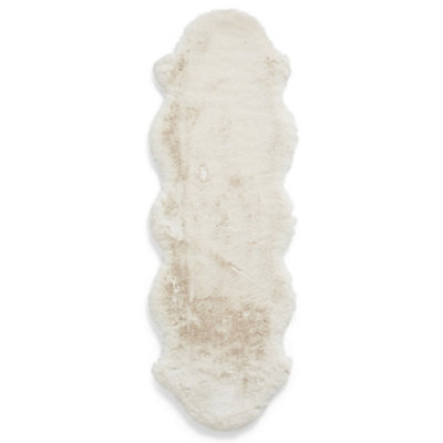 Sheepskin Ivory Plain Shaggy Rug50mm Thickness Modern RugLuxurious Rug For Living Room& Dining Room-60Cm X 180Cm (Double) from B&Q