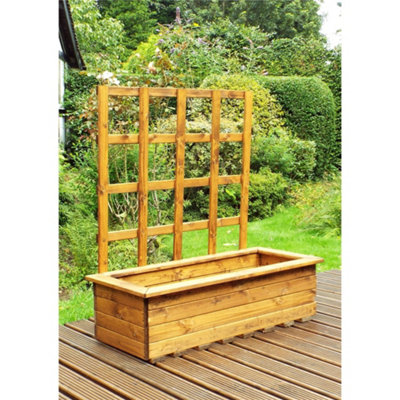 Marlborough Traditional Extra Large Kensington Wooden Planter X 2 from B&Q
