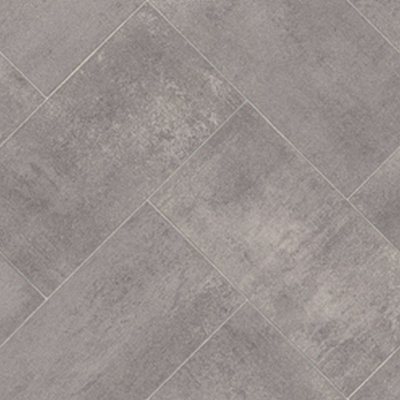 B&Q Modern Tile Effect Anti-Slip Vinyl Flooring For Kitchen, Bathroom, 2.6Mm Thick Vinyl Sheet-5M(16'4") X 3M(9'9")-15M² Grey