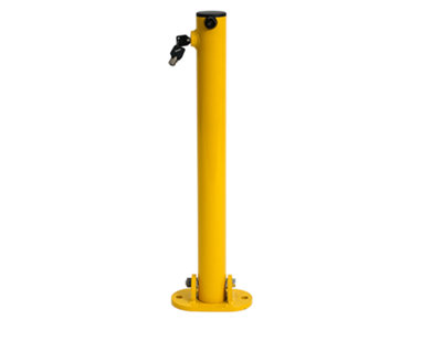 B&Q -  Foldable Driveway Security PostYellow Parking Bollard With Fixings Parking Post