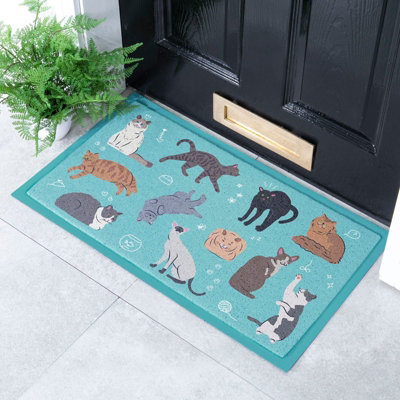 Native Natural Cats Indoor & Outdoor Doormat (70 X 40Cm) from B&Q