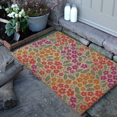 Artsy Doormats Floral Pattern Doormat (90 X 60Cm) from B&Q