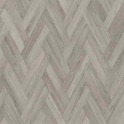  - Herringbone Grey Wood Effect Vinyl Flooring For LivingroomKitchen2.8mm Vinyl Sheet-4M(13'1") X 4M(13'1")-16M²