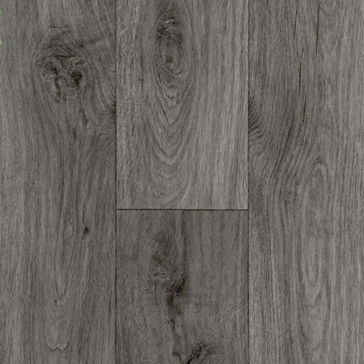  - Grey Wood Effect Anti-Slip Vinyl Flooring For LivingroomKitchen1.90mm Thick Vinyl Sheet-9M(29'5") X 3M(9'9")-27M²