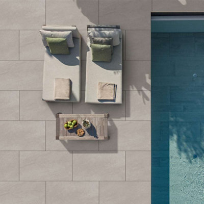 Stonewise Hammerstone Grey 600X900mm Porcelain Paving Slabs ,pack Of 20Slip Resistant Tiles For PatiosFlooring And Terraces from B&Q