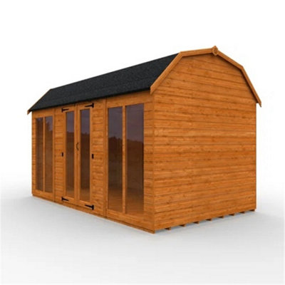 16Ft X 8Ft (4750mm X 2350mm) Horsforth Shiplap Barn Summerhouse With 4 Full Pane Windows (12mm Tongue And Groove Floor And Roof)