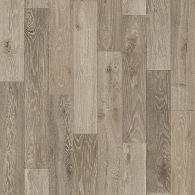 Distressed Oak Grey 2.8mm Vinyl Flooring Wood Effect Plank For HomeOffice & Heavy Commercial-4M(13'1") X 4M(13'1")-16M² from B&Q