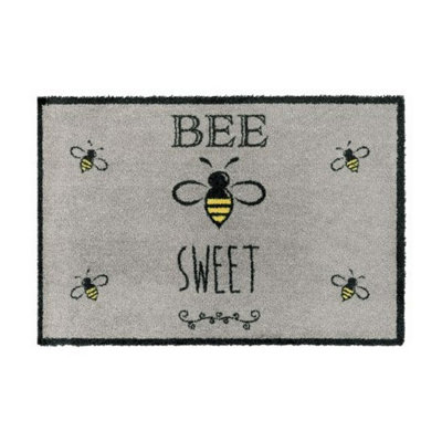 Bee Sweet Machine Washable Anti-Slip Recycled Floor Mat For EntranceKitchen & Hallway -75Cm X 50Cm from B&Q