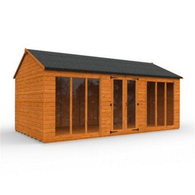 18Ft X 10Ft (5350mm X 2950mm) Horsforth Shiplap Full Pane Apex Retreat Summerhouse With 6 Windows