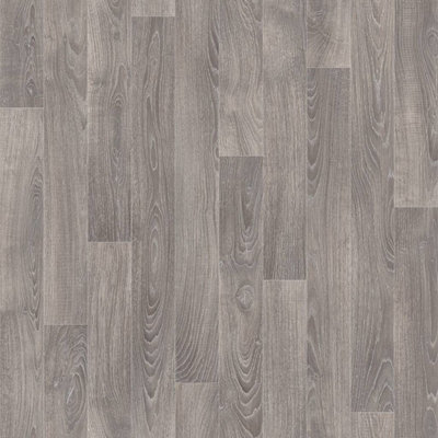 B&Q Grey Modern Wood Effect Anti-Slip Vinyl Flooring For Kitchen, Bathroom, 2.5Mm Thick Vinyl Sheet-1M(3'3") X 2M(6'6")-2M²
