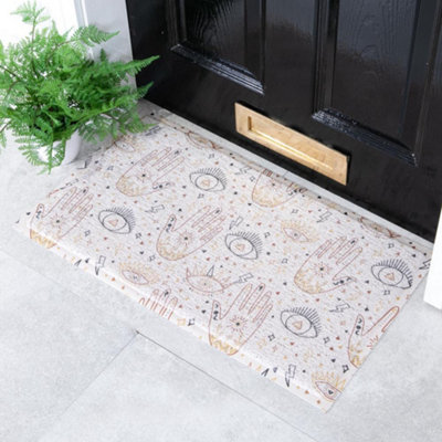 B&Q -  Hands And Eyes Pattern Doormat (70 X 40Cm)