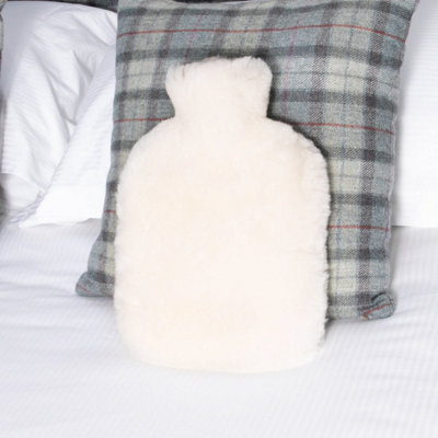 B&Q -  White Sheepskin Hot Water Bottle