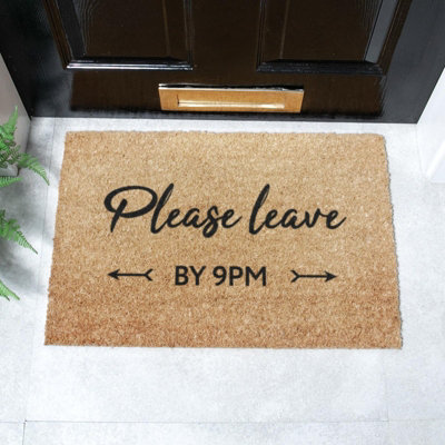 Artsy Doormats Please Leave By 9Pm Doormat (60 X 40Cm) from B&Q